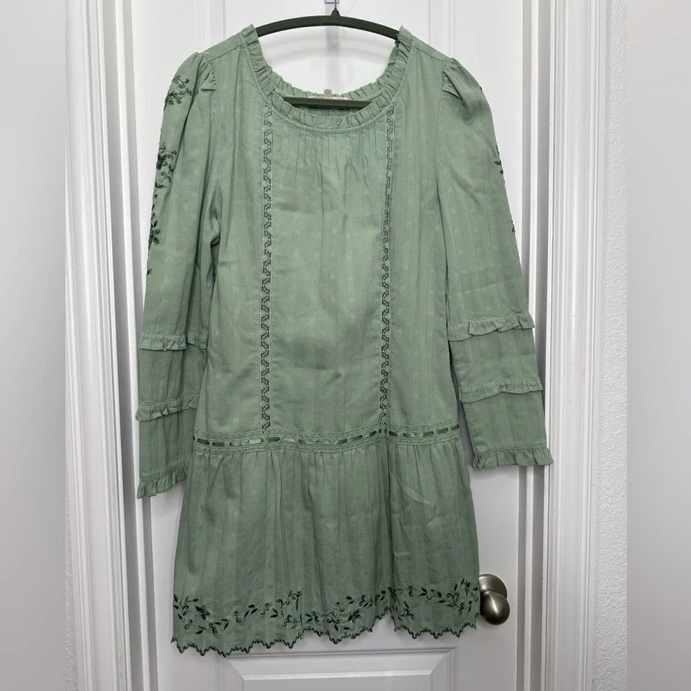 LOVESHACKFANCY CARNABY DRESS in Sage Green Sz‎ 8